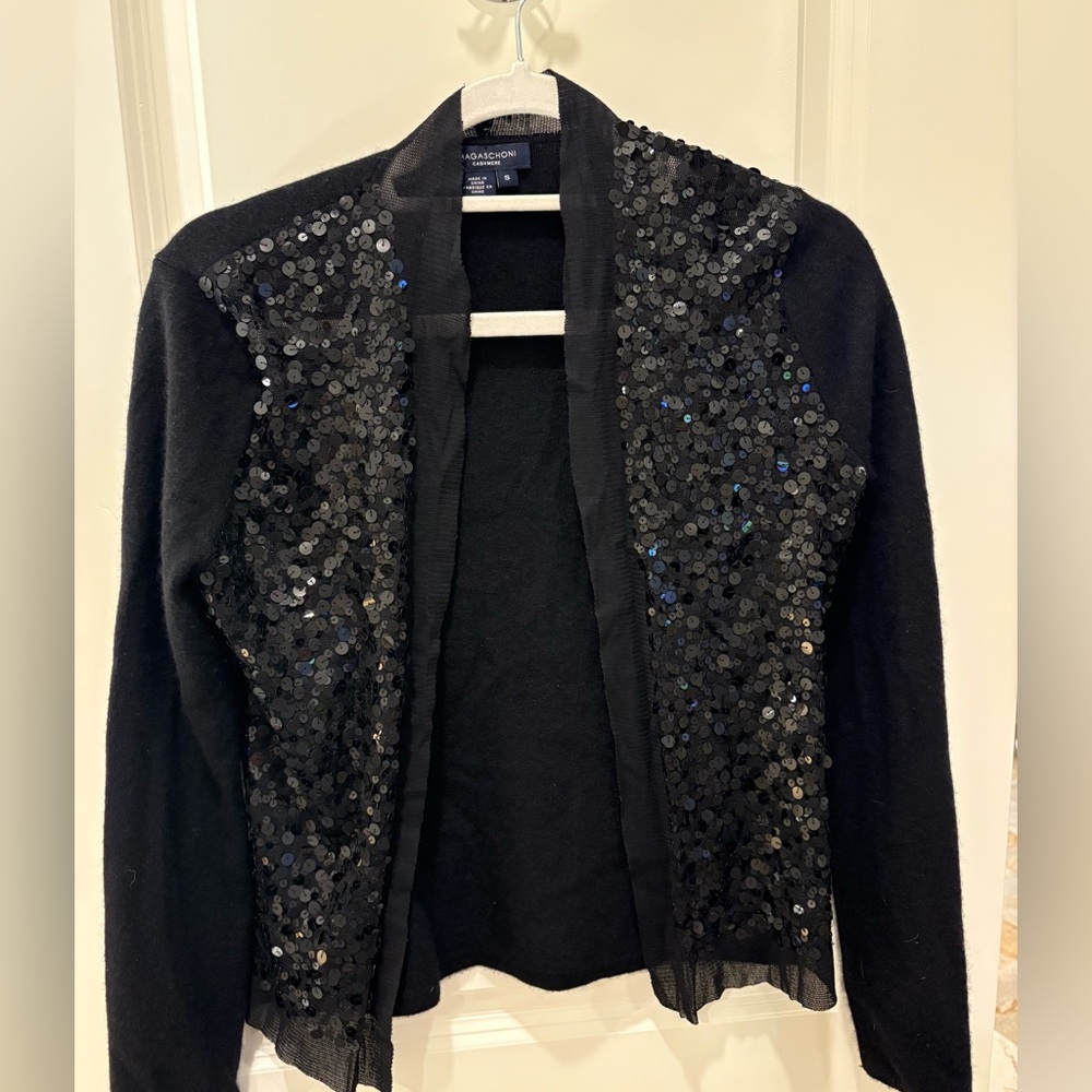 Magaschoni Black Sequin Cardigan